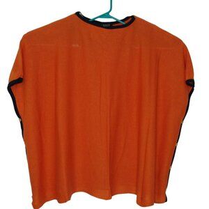 Lauren Ralph Lauren Orange Oversized Boxed Side Button Sweater Small Fit Like 1X